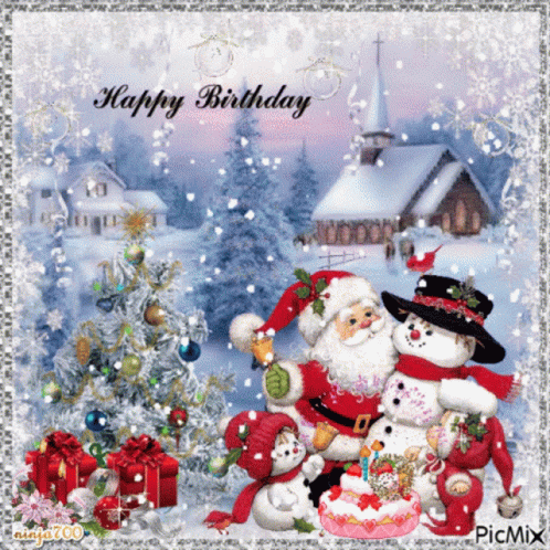 Happy Birthday Fijne Kerstdagen Gif Animatie Gif
