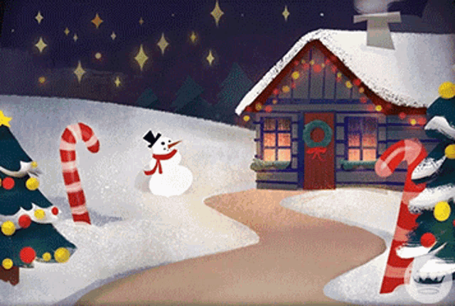 Christmas Snowman Animatie Gif