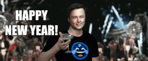 Elon Musk Gelukkig Nieuwjaar Eve Animatie Gif